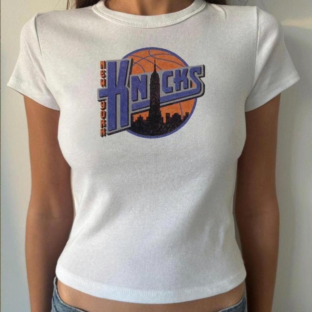 White  York Knicks Baby Tee